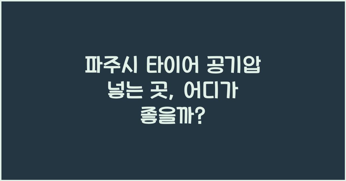 파주시 타이어 공기압 넣는 곳