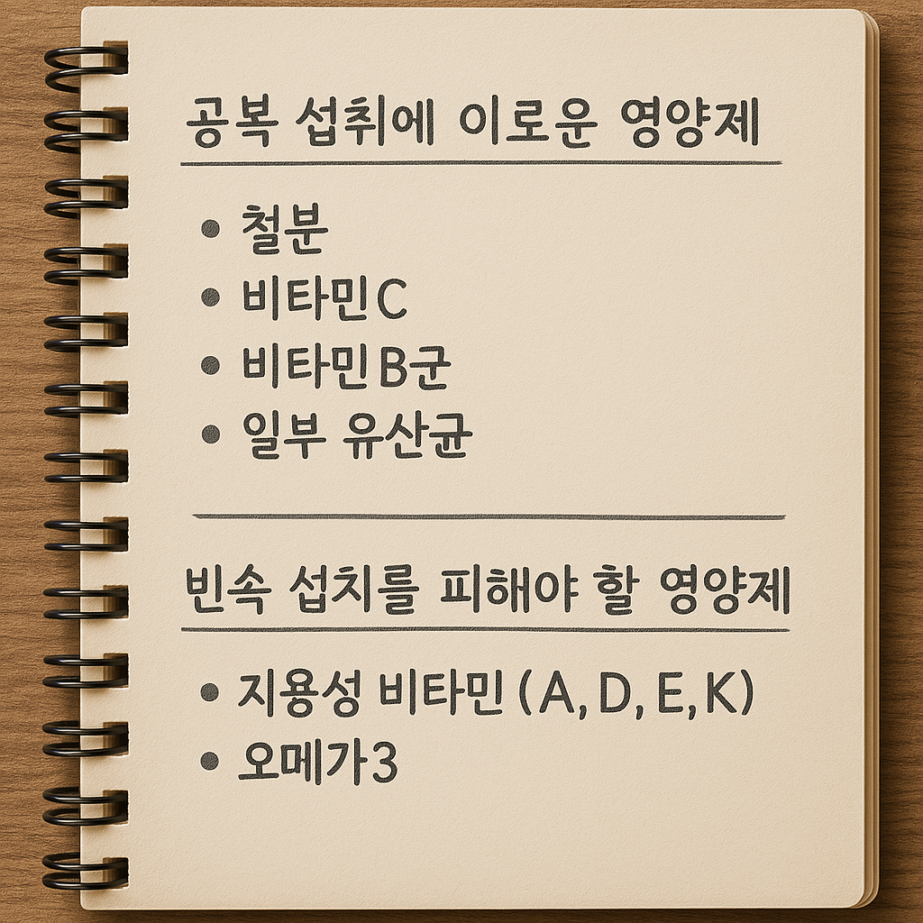 비타민 섭취시간 핵심요약