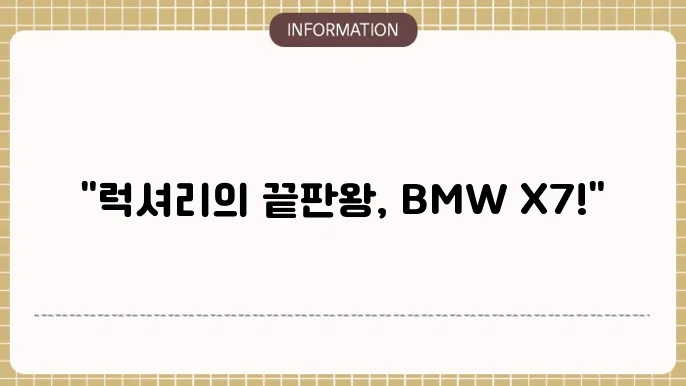 bmw x7 장기렌트