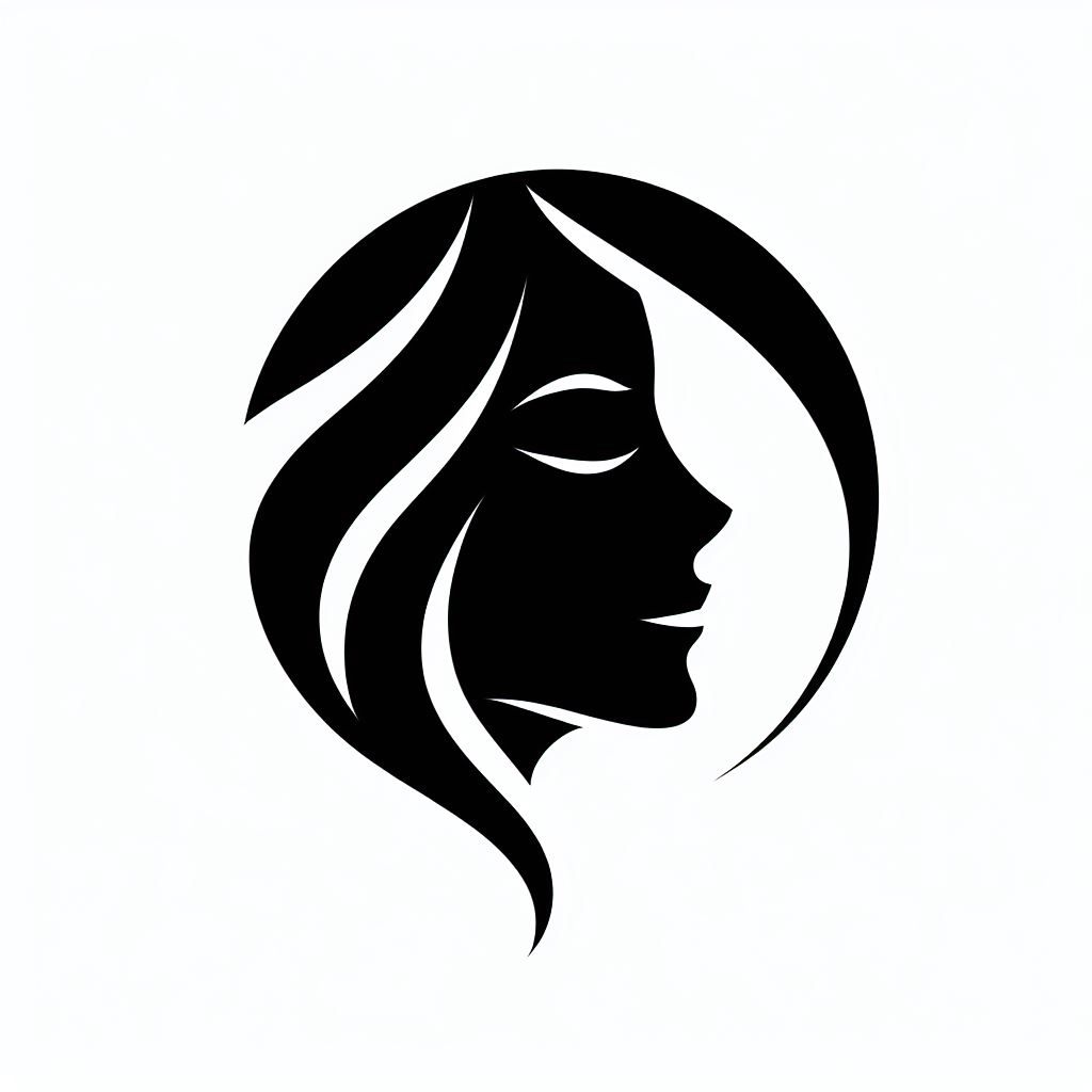 여성 얼굴 실루엣 로고 1