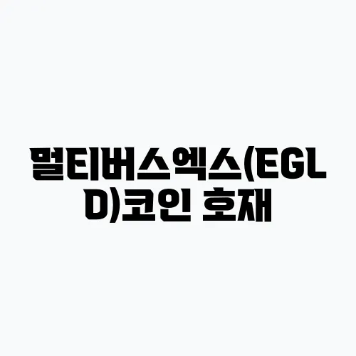 멀티버스엑스(EGLD)코인 호재, 소개 및 전망