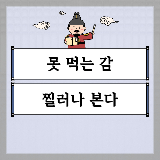 못 먹는 감 찔러나 본다