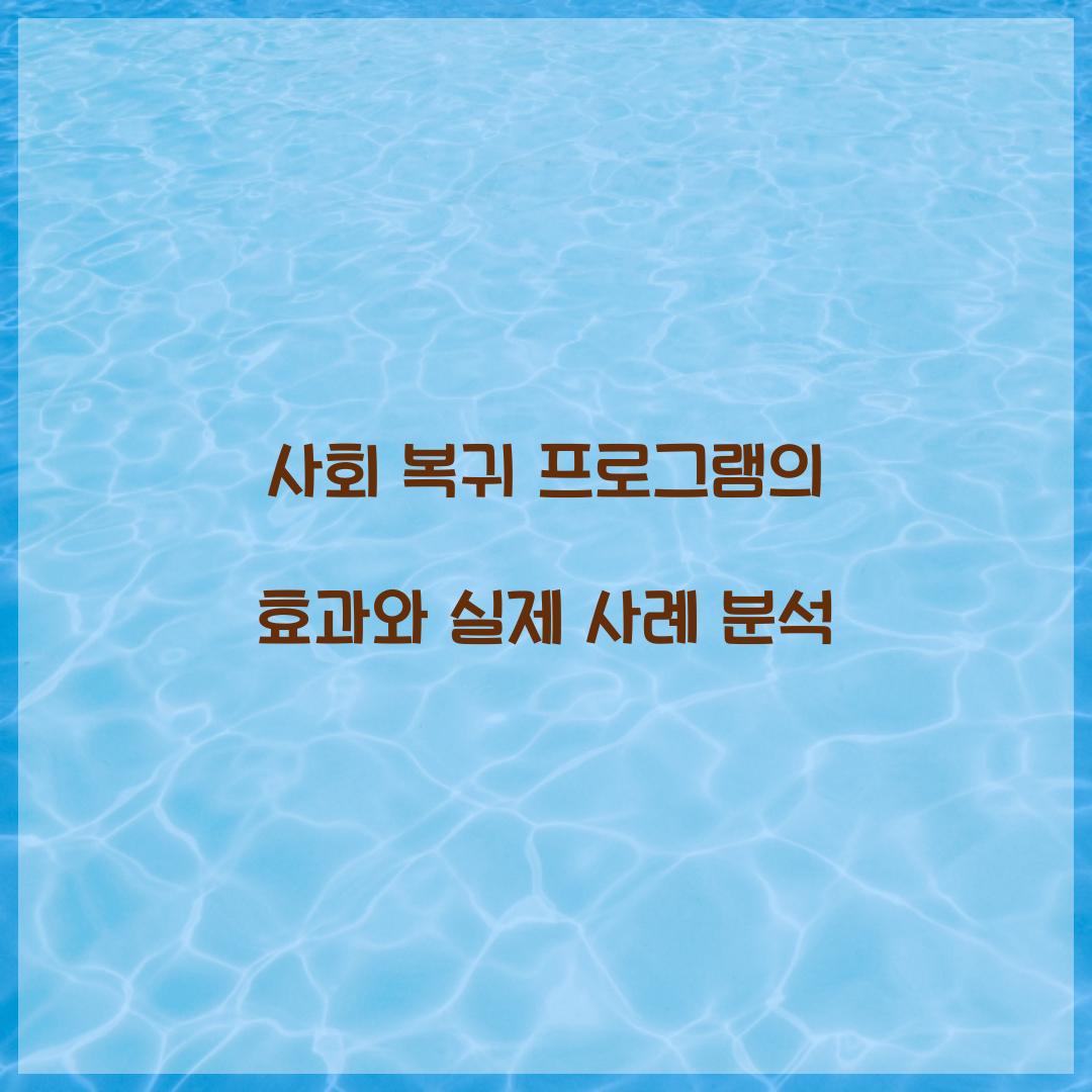 사회 복귀 프로그램