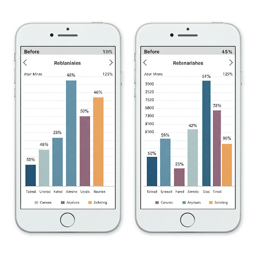 리밸런싱 전/후 포트폴리오 구성 비교 파이 차트