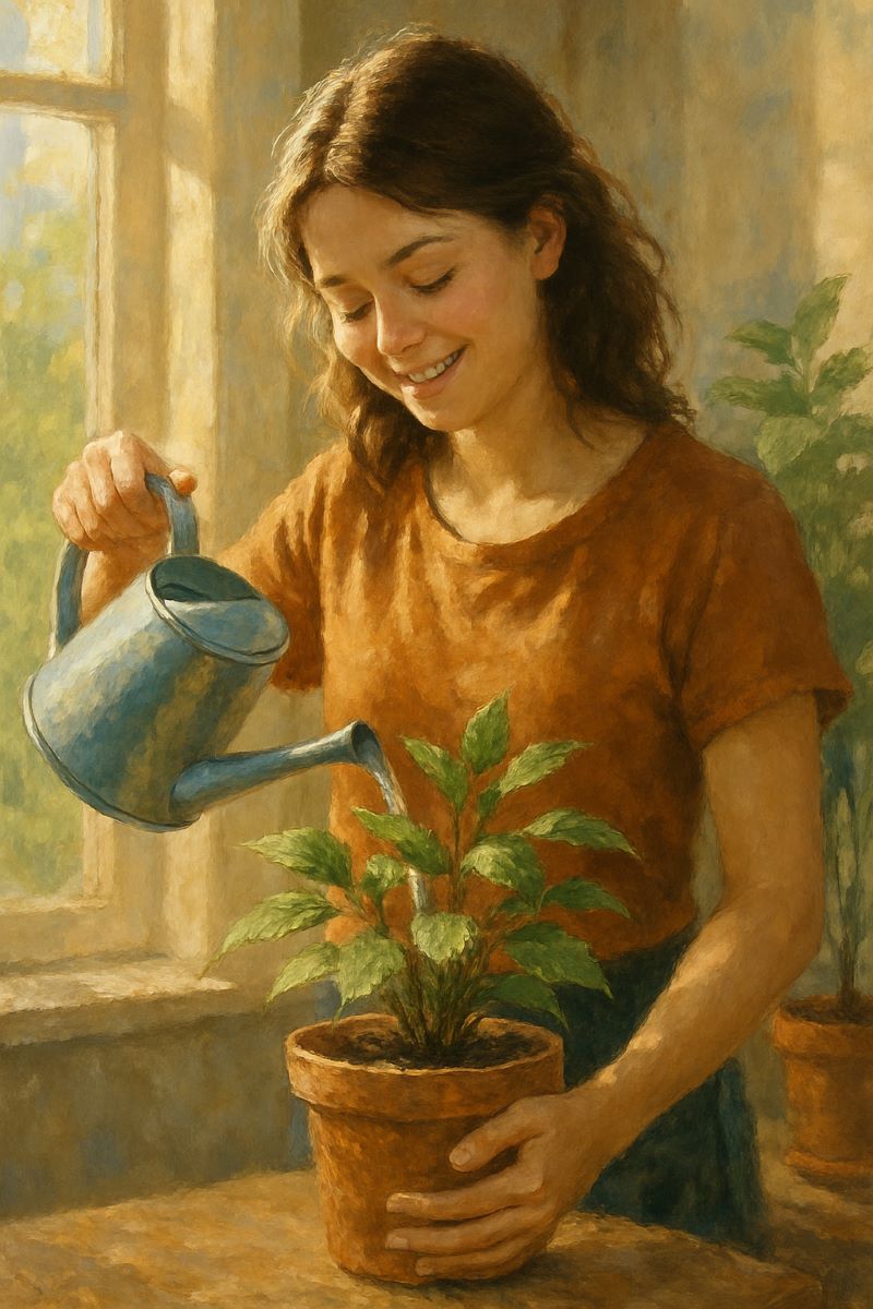 식물에 물 주는 꿈 해몽 - 정성과 보상의 상징