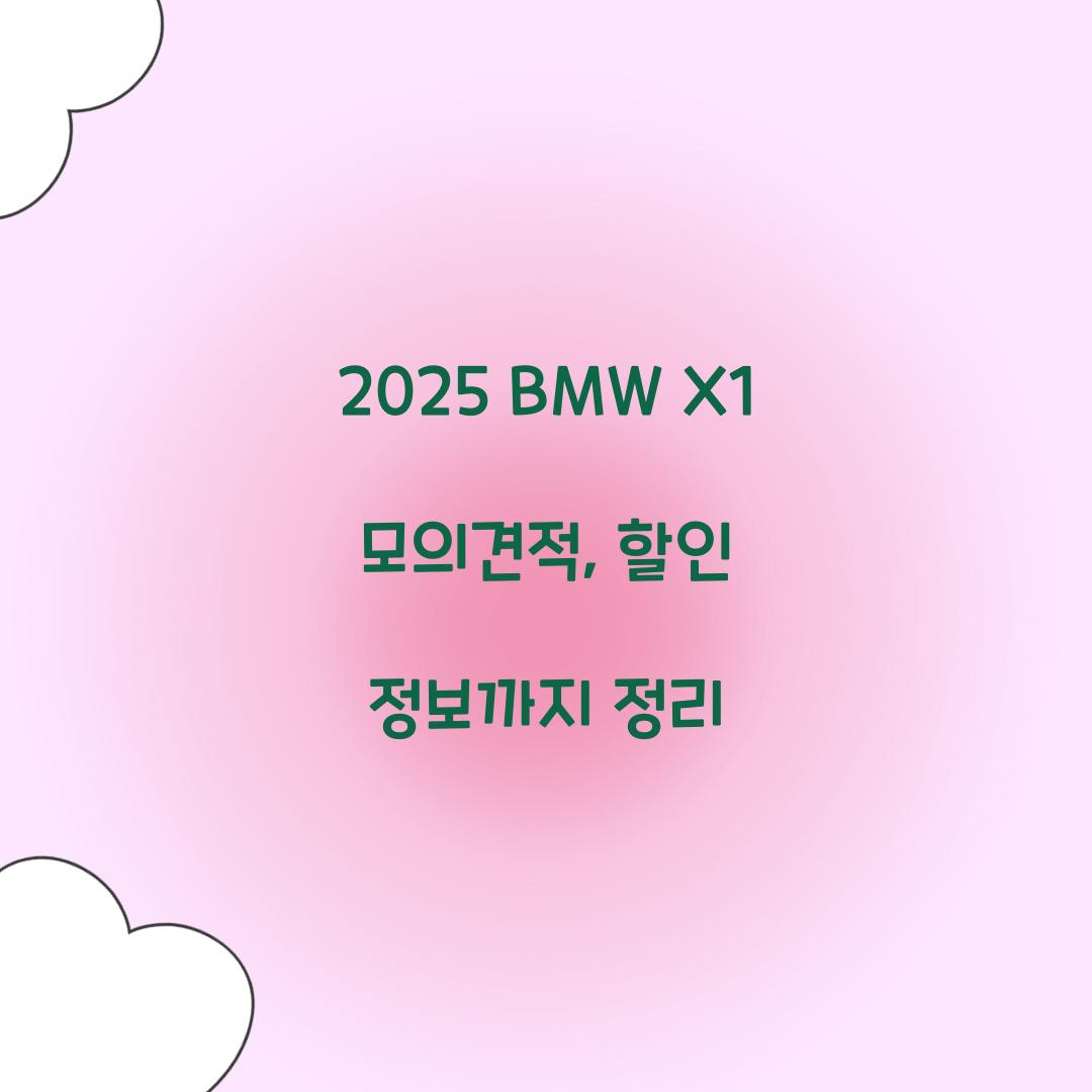 2025 BMW X1 모의견적