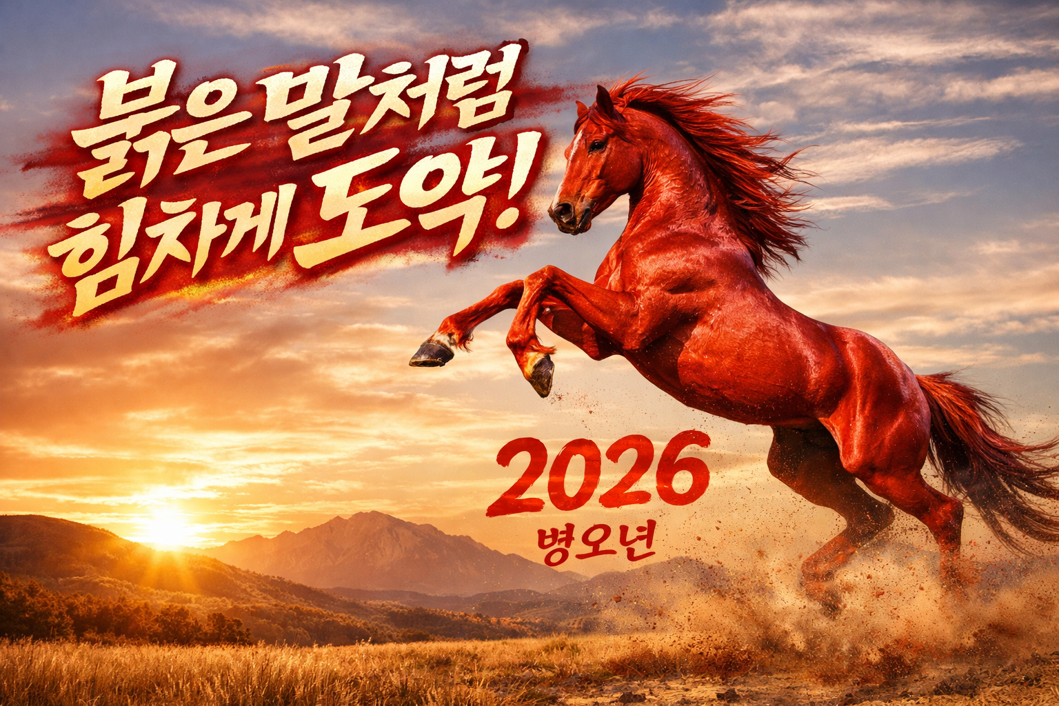 붉은 말처럼 힘차게 도약&amp;#44; 2026 병오년 새해 이미지