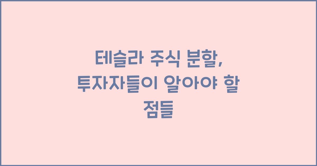 테슬라 주식 분할