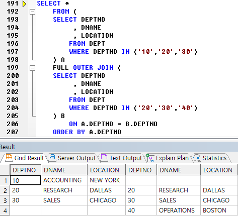 ANSI FULL OUTER JOIN