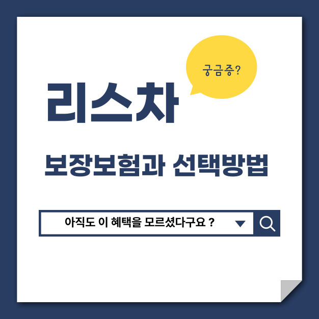 리스차 보험 선택방법