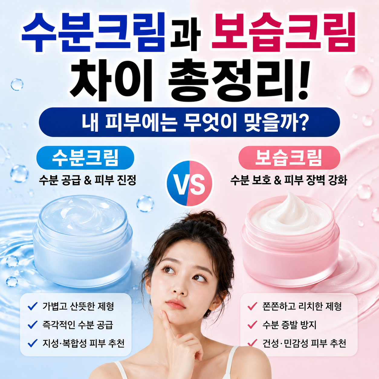 수분크림과 보습크림 차이