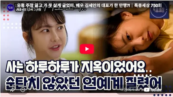몇 천만원 때문에 노출했던 배우 김세인 험난했던 연예계