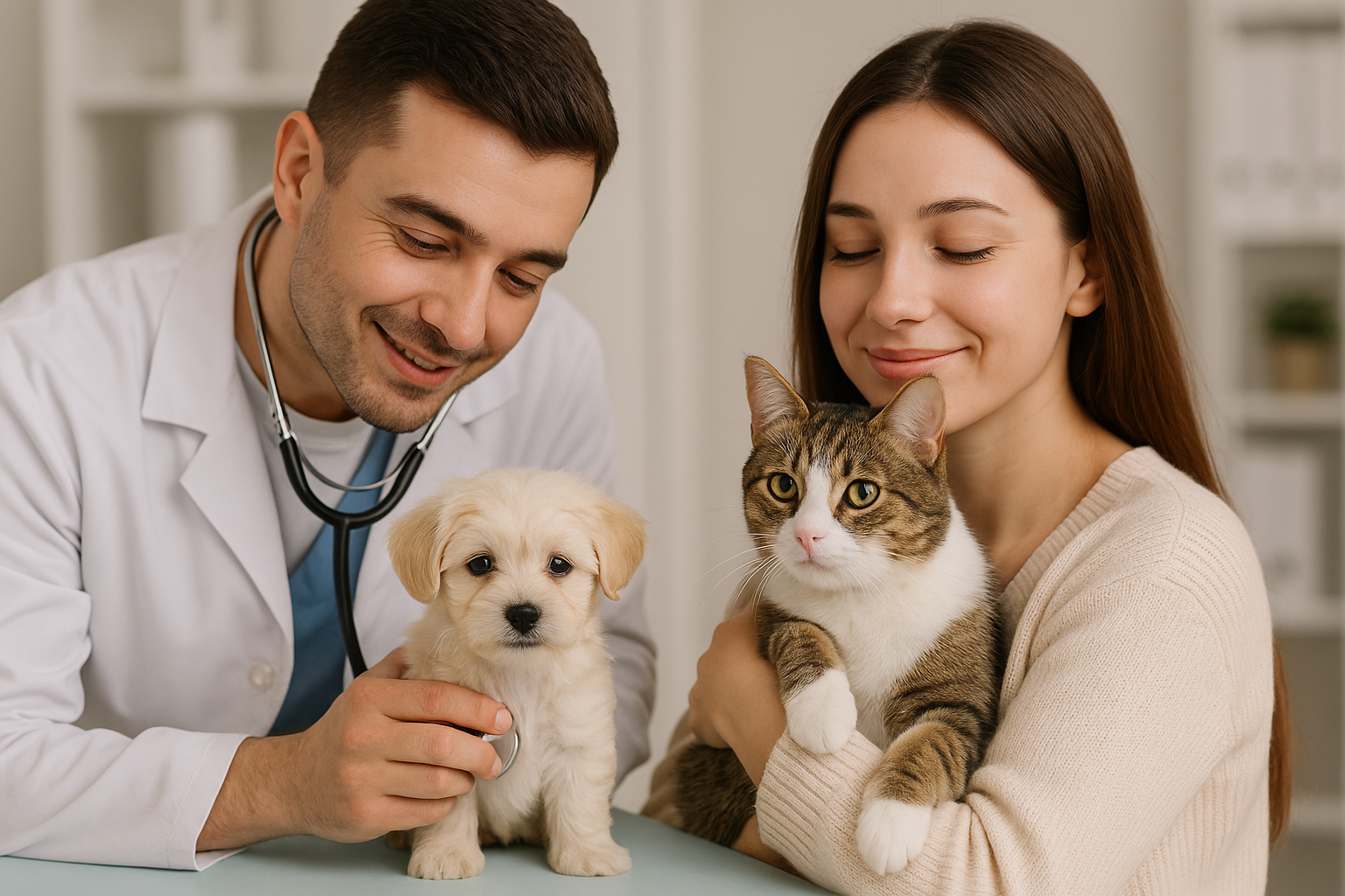 반려동물 진료 중