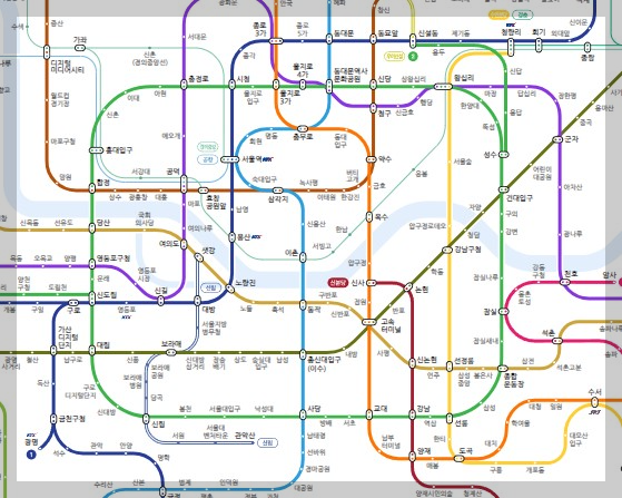 서울 지하철 노선도 크게보기 1