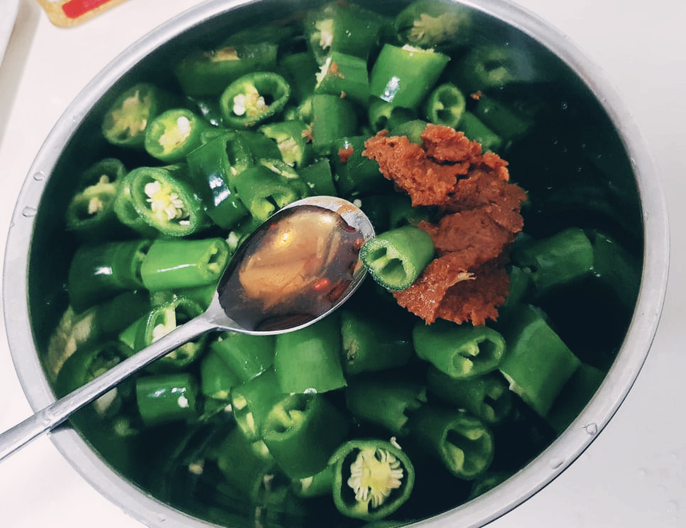 오이고추 된장무침 레시피