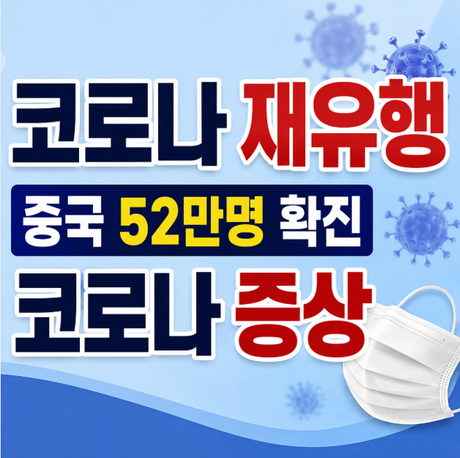 코로나 재유행 중국 52만명 확진 코로나 증상