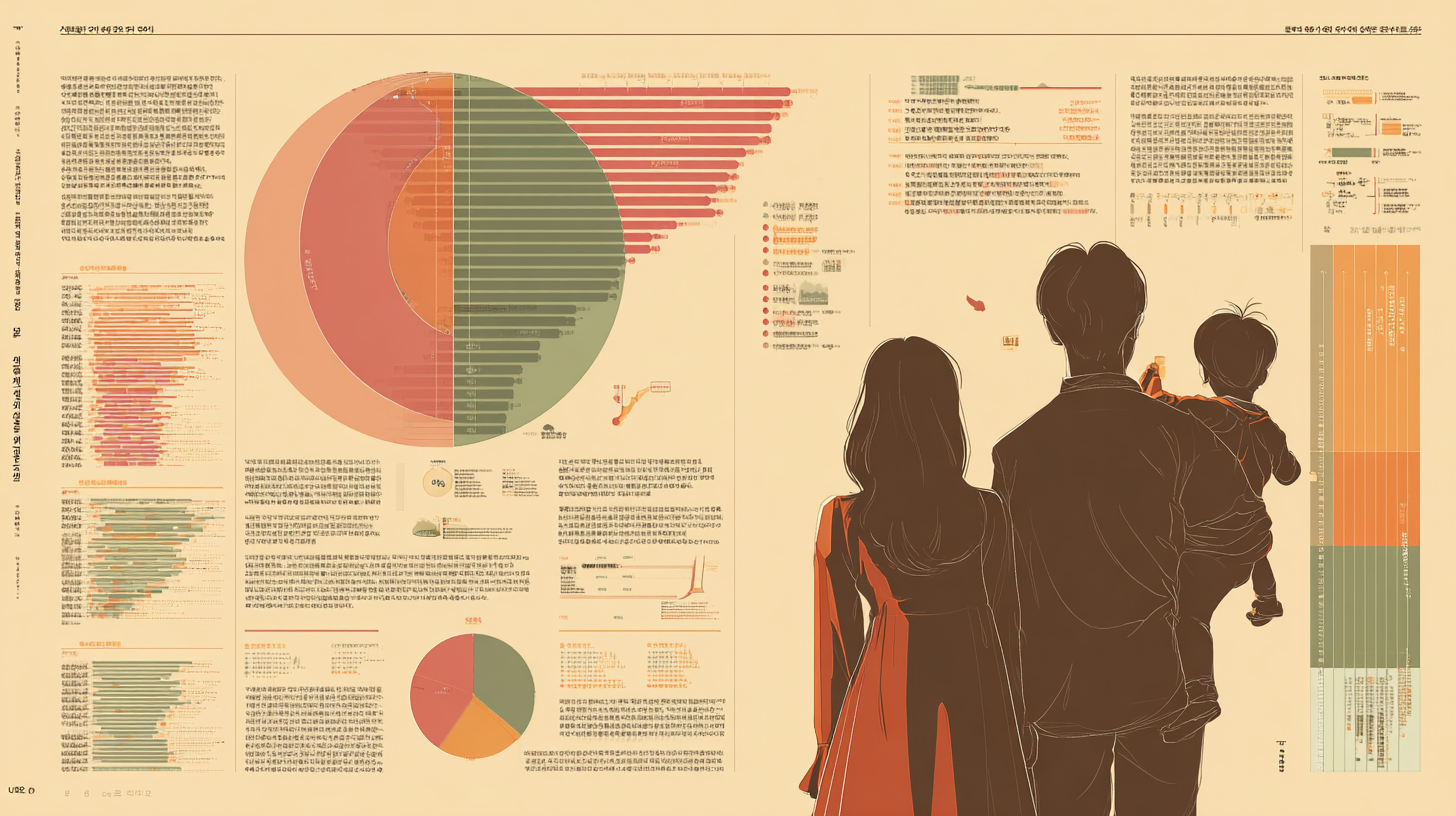 한국 부모들의 성장보조제 사용 통계를 보여주는 인포그래픽 스타일 이미지