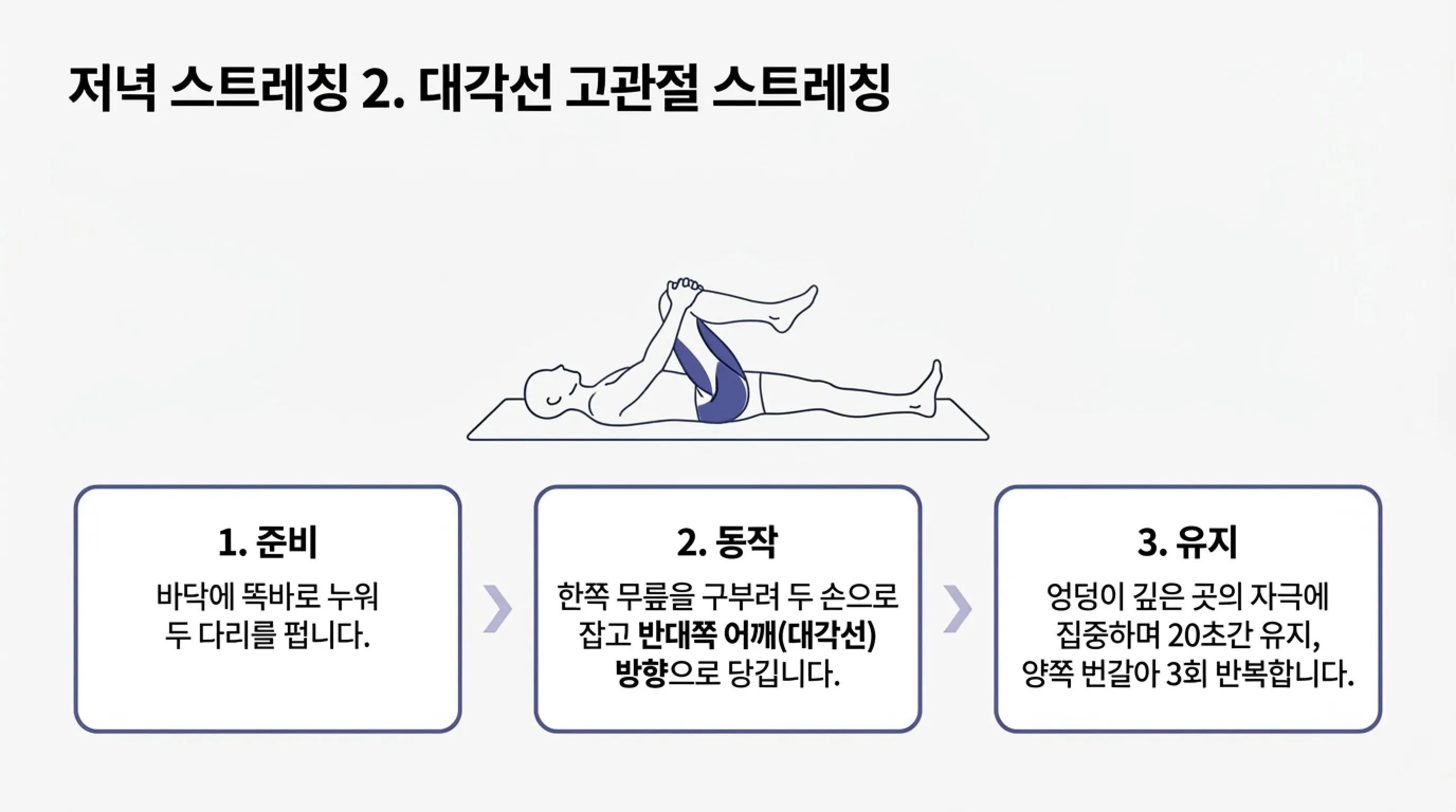 허리 통증 완화에 도움이 될 수 있는 스트레칭 5가지 (아침&middot;취침 전 루틴) 대가선 고관절 스트레칭