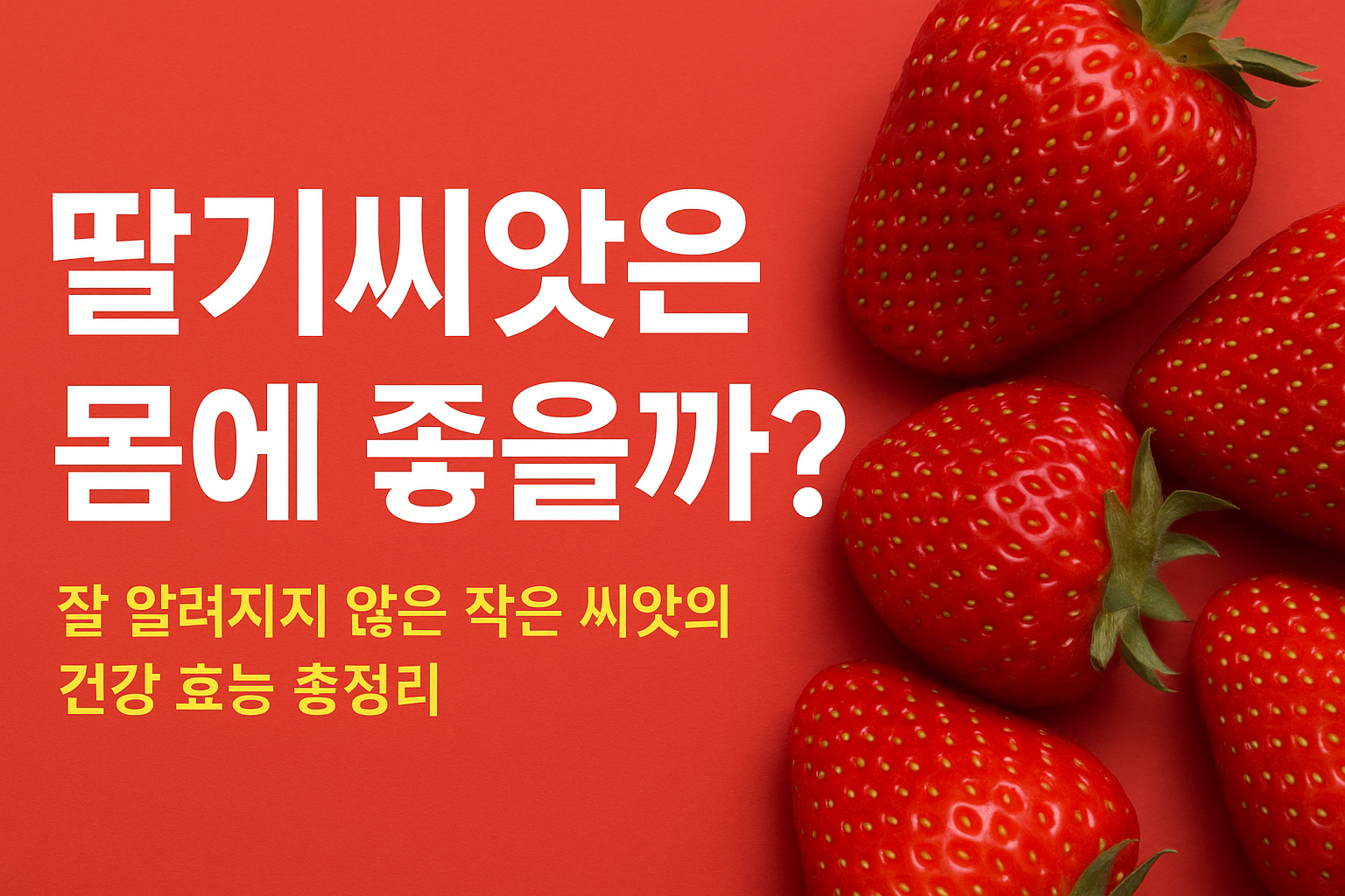 🍓딸기씨앗은 몸에 좋을까?|잘 알려지지 않은 작은 씨앗의 건강 효능 총정리