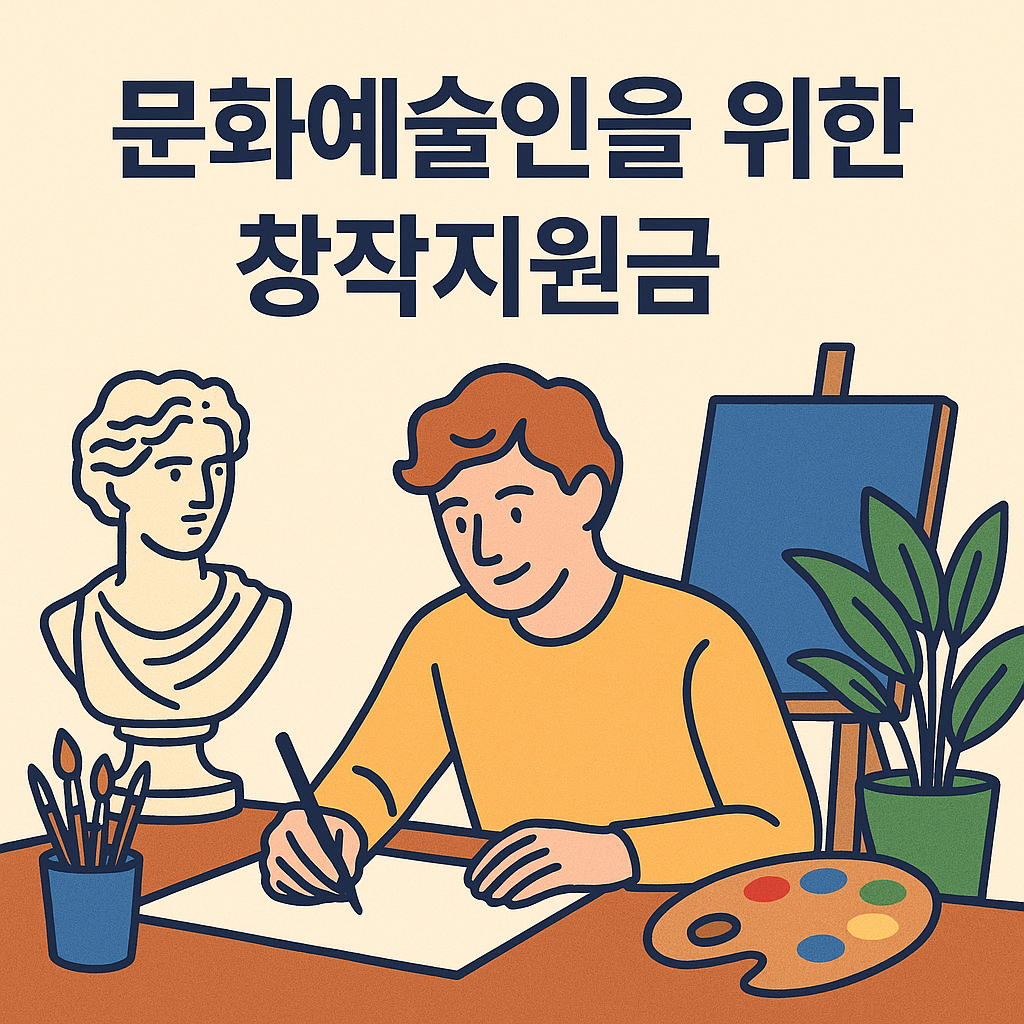 문화예술인을 위한 창작지원금 포스터 이미지