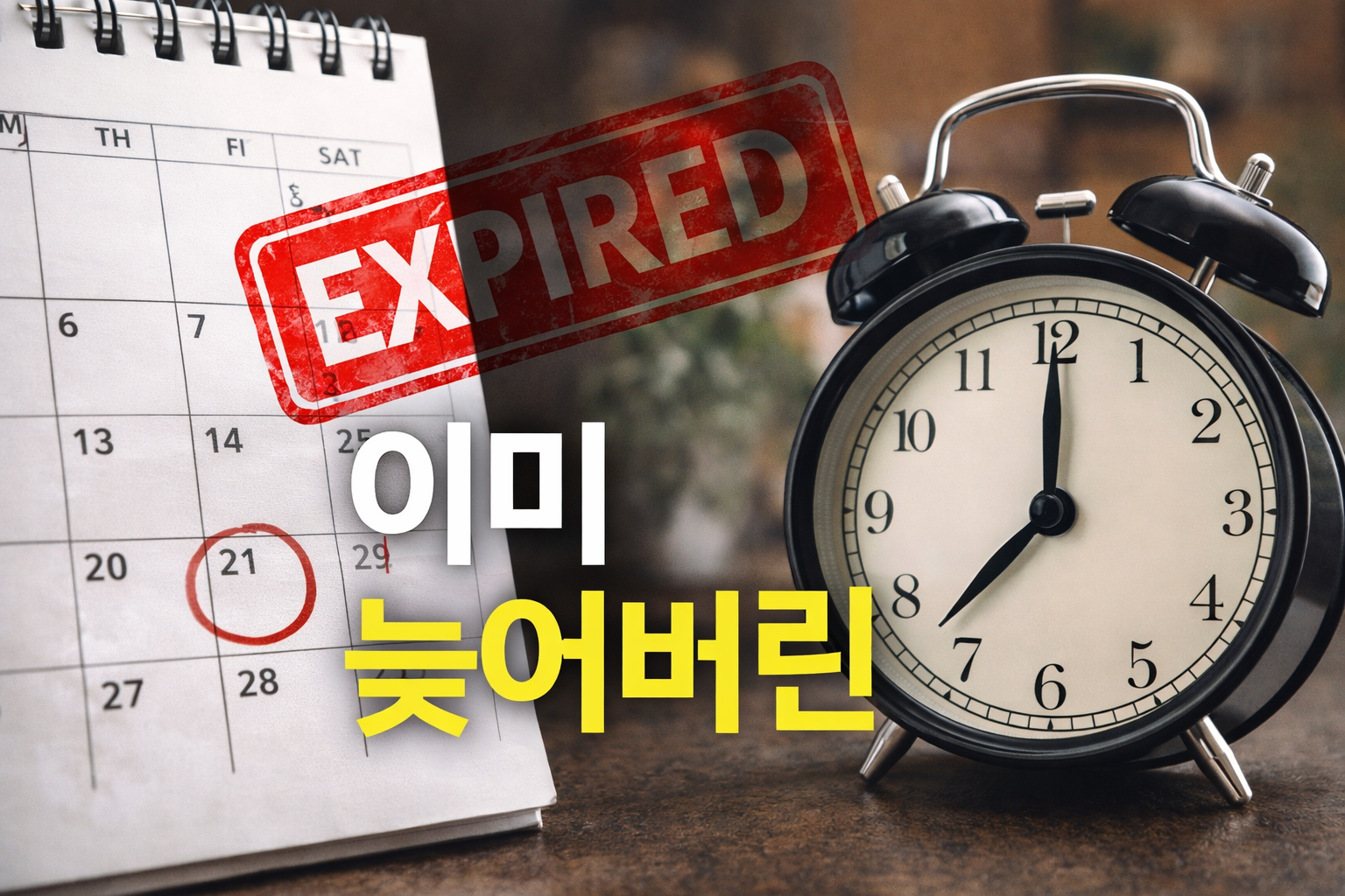 생활 속에서 ‘이미 늦어버리는’ 절차-기준에는 유통기한이 있습니다