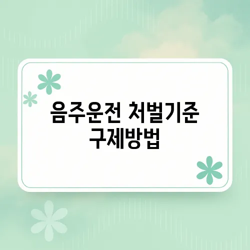 음주운전 처벌기준 구제방법