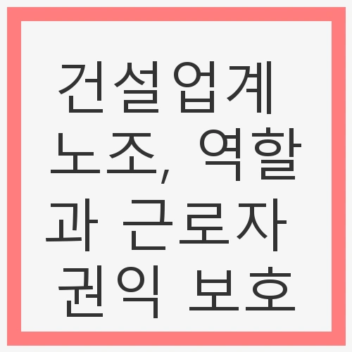 건설업계의 현황