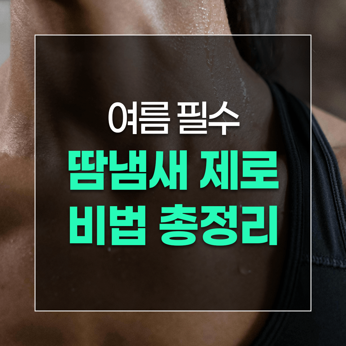 여름 필수 땀냄새 제로 비법 총정리