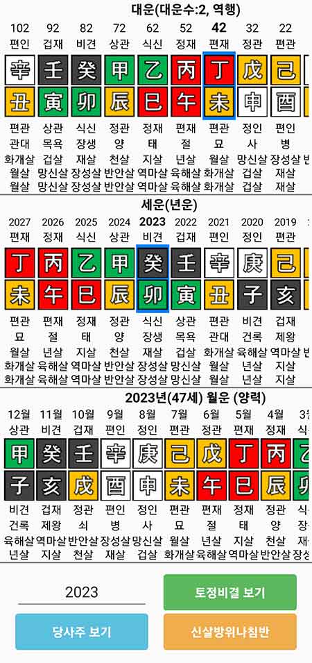 만세력 - 대운/세운/월운 알아보기