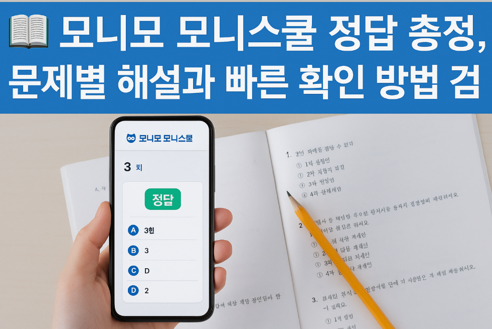 모니스쿨 퀴즈 5분 컷 전략