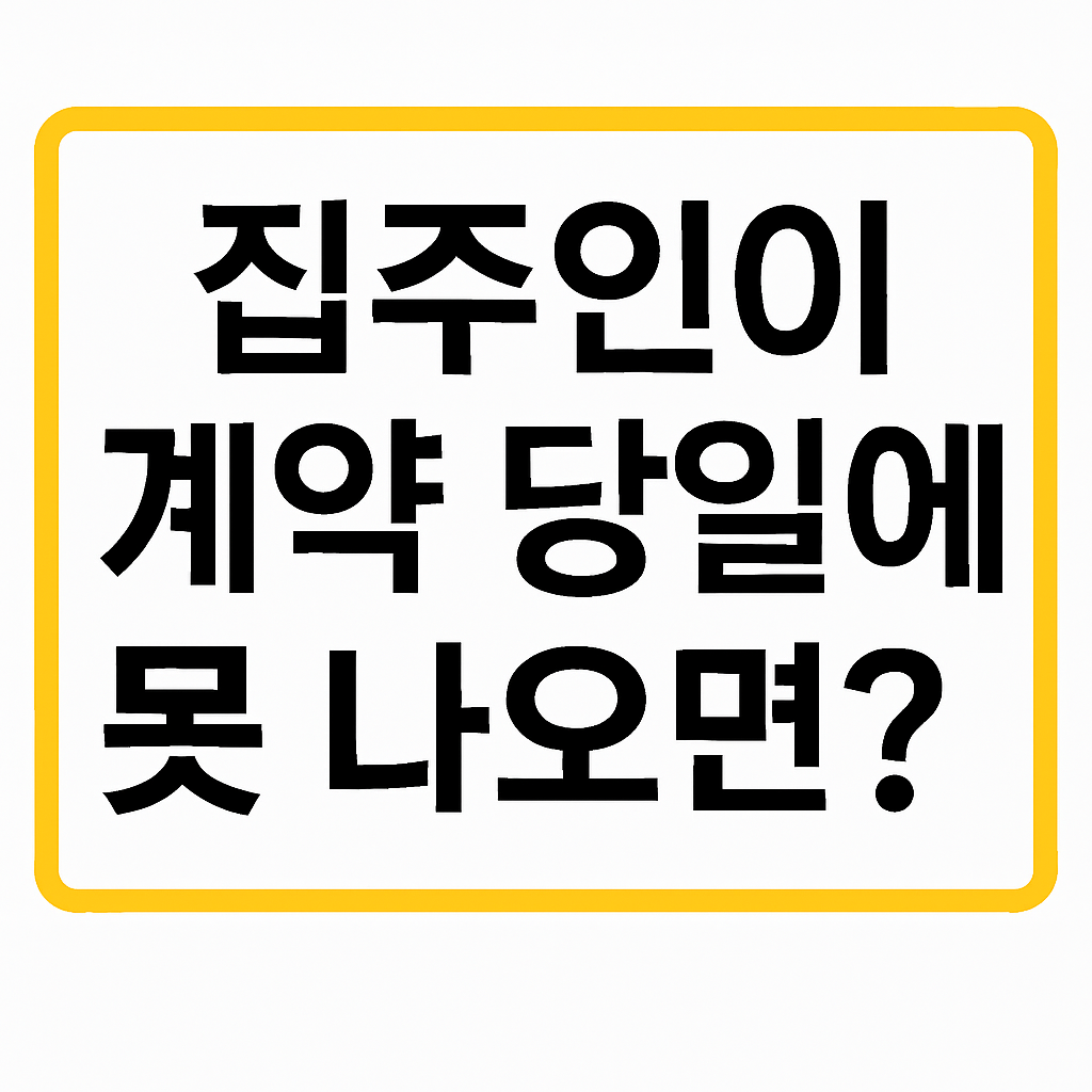 집주인이 계약일에 못 나올 때, 이렇게 대처하세요