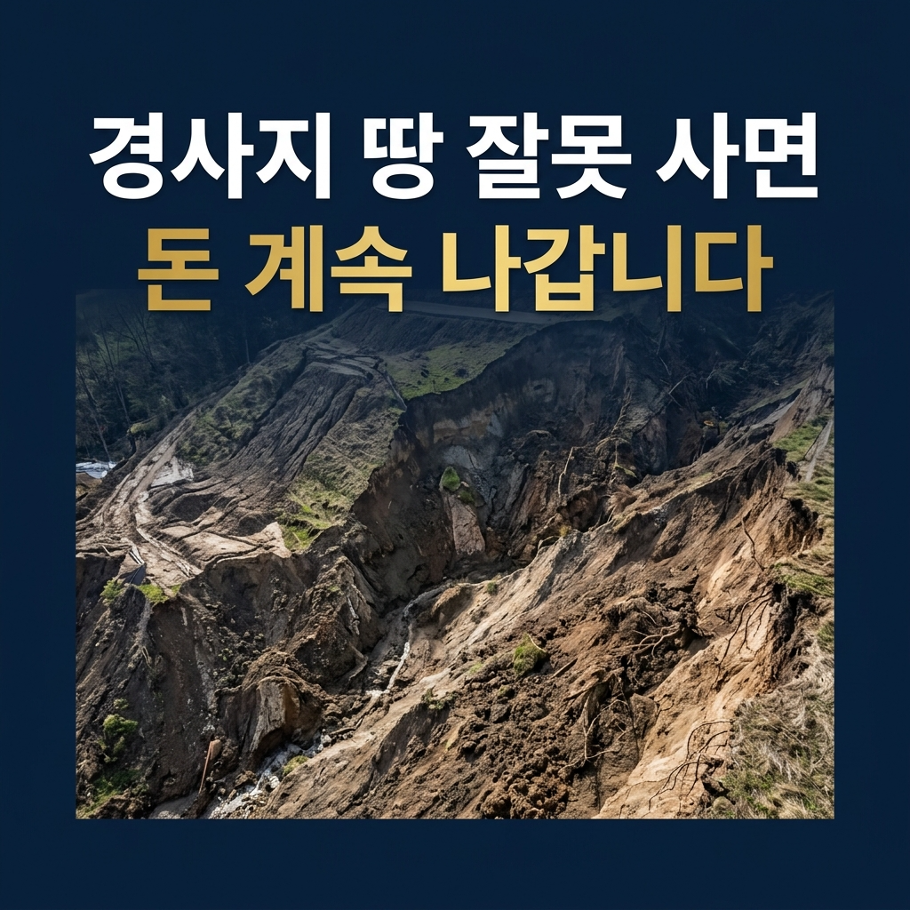 경사지 땅 잘못사면 돈이 계속나 갑니다.