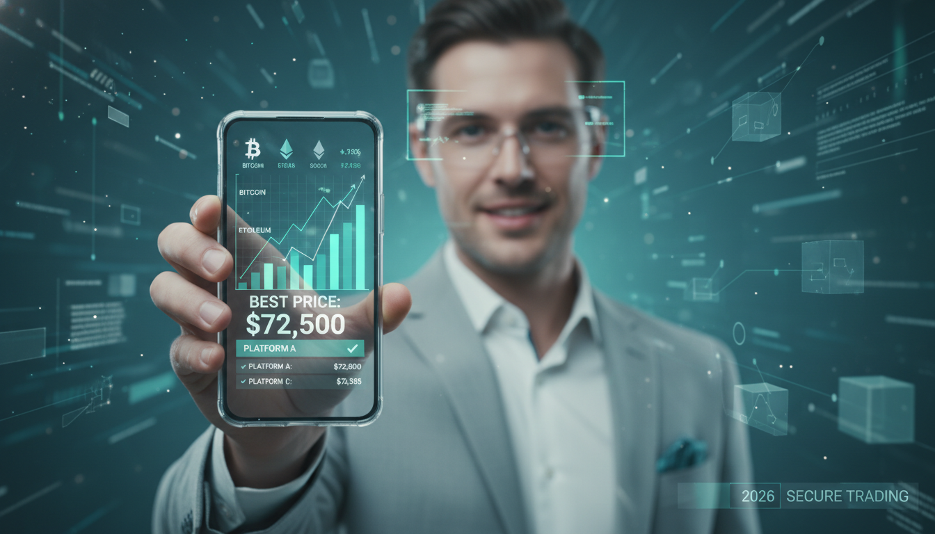 2026년 최신 옆커폰 시세표를 스마트폰 화면으로 확인하며 현명하게 미소 짓는 사람