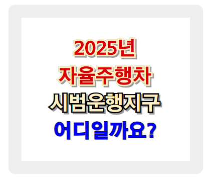 2025년 자율주행차 시범운행지구, 어디에서 어떻게 달릴까?