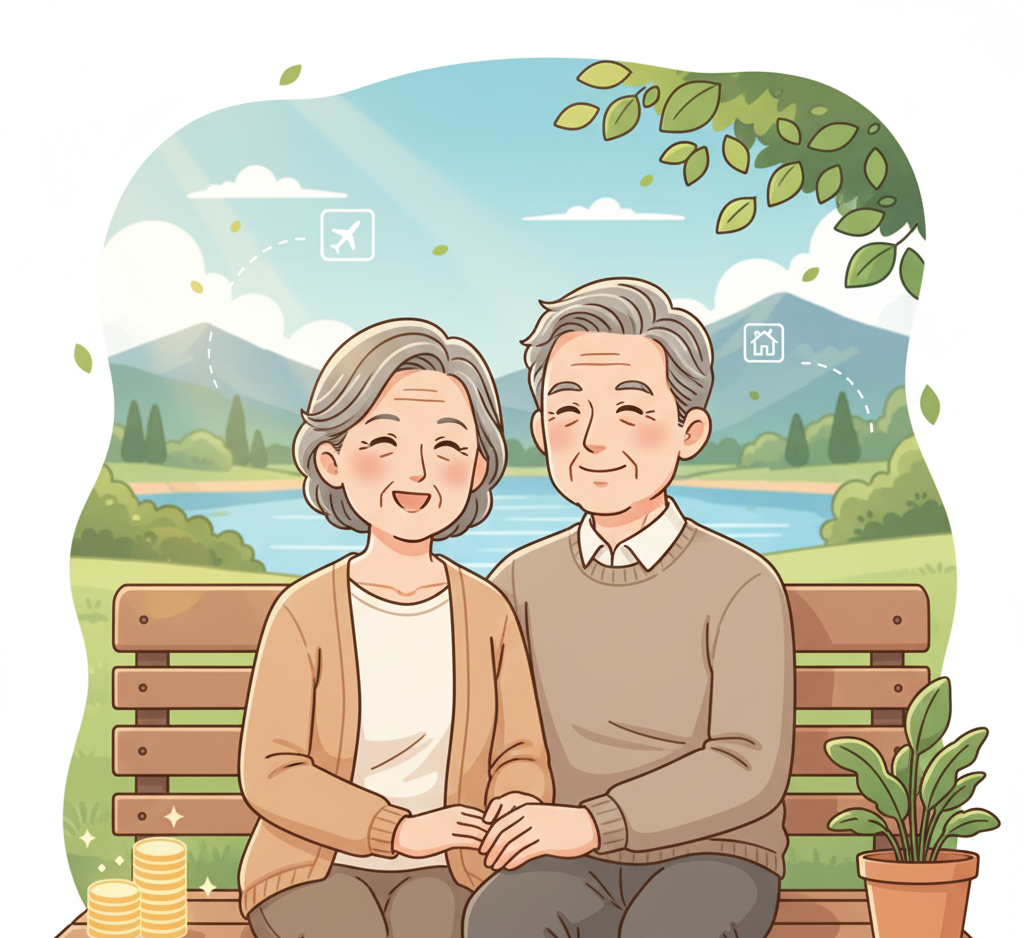국민연금으로 여유로운 노후를 보내는 부부