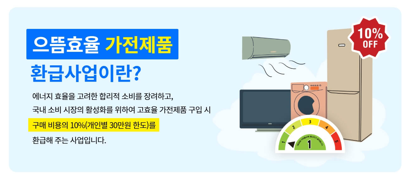 으뜸효율가전 환급신청, 홈페이지