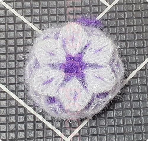 라인장식 꽃 호빵수세미