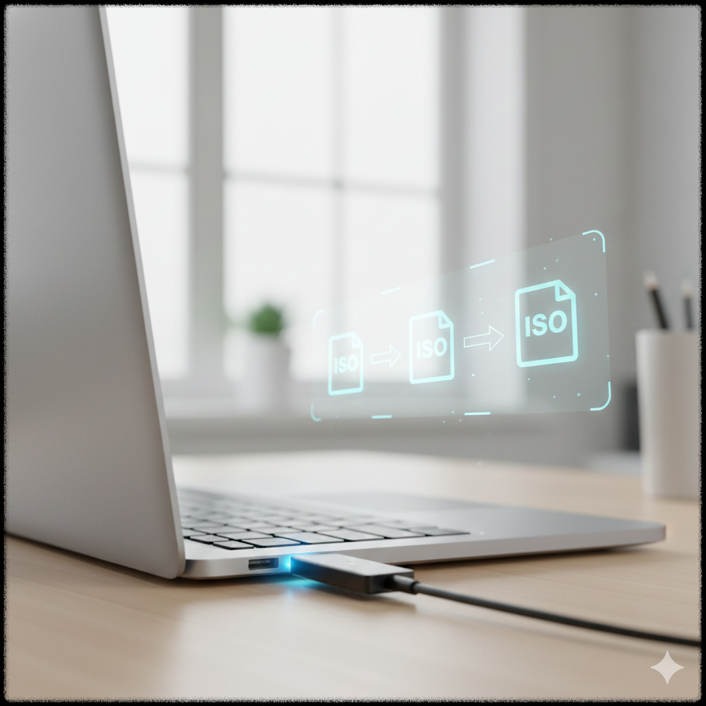 ISO 파일 아이콘과 USB