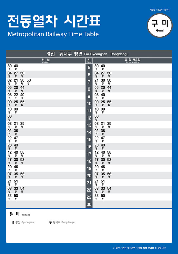 대경선 시간표 08