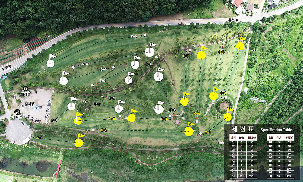 화천산천어파크골프장 2구장 C코스, D코스 공략