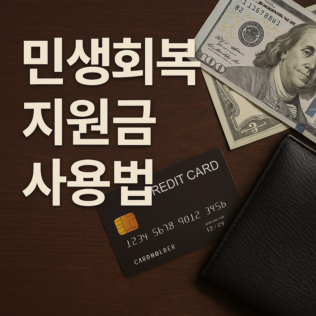 2025 민생회복지원금, 신용카드로 똑똑하게 사용하는 방법