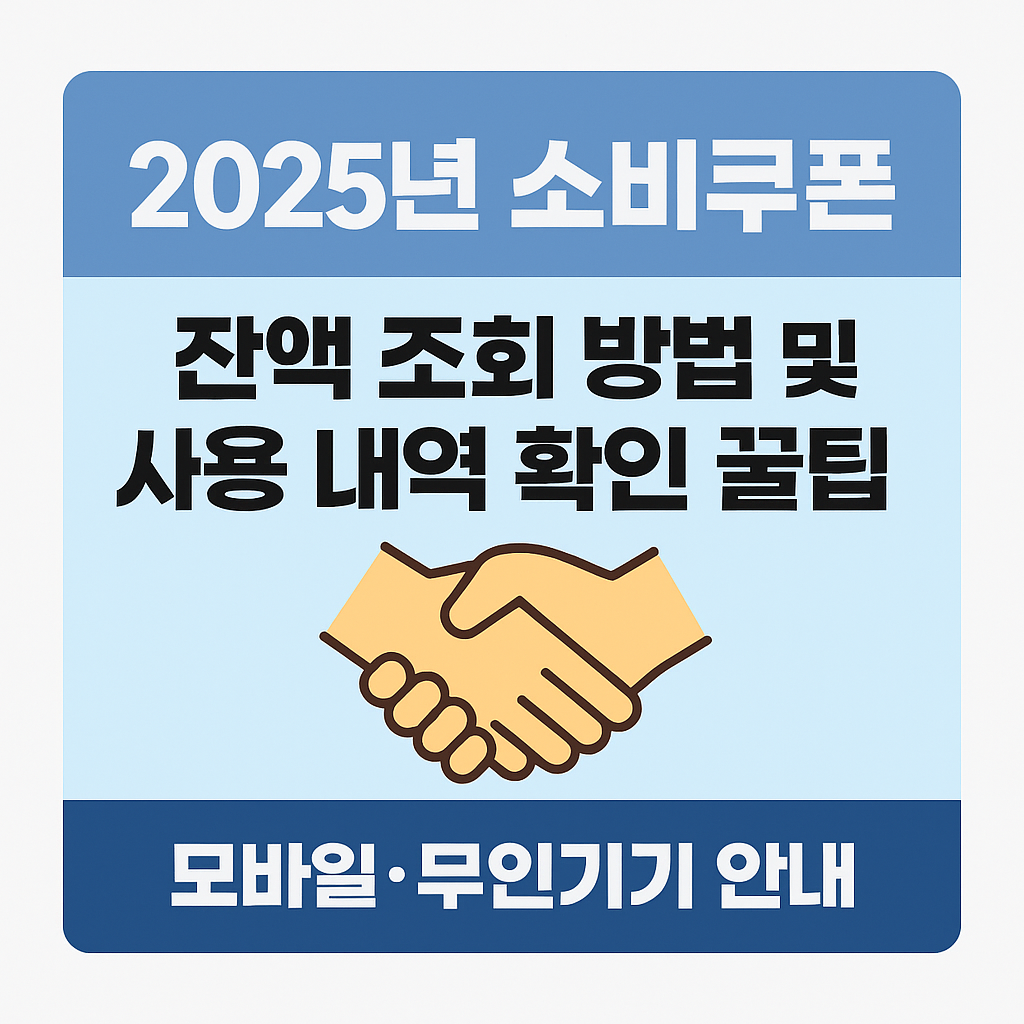 2025년 소비쿠폰 잔액 조회 방법 및 사용 내역 확인 꿀팁 – 모바일·무인기기 안내