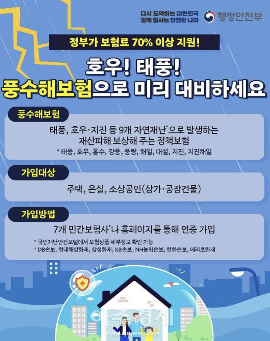 풍수해 보험 홍보 안내 팜플릿