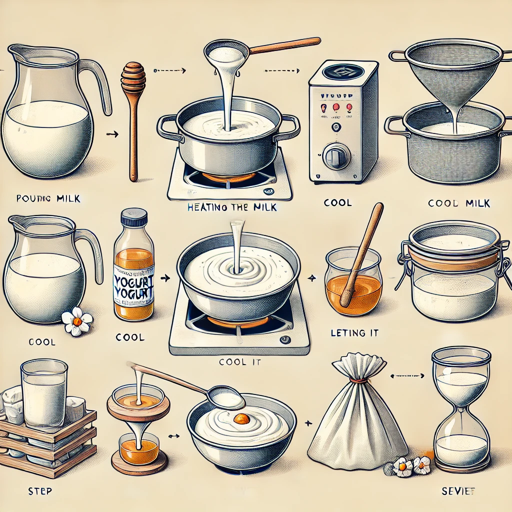 우유로 그릭요거트 만드는 과정
