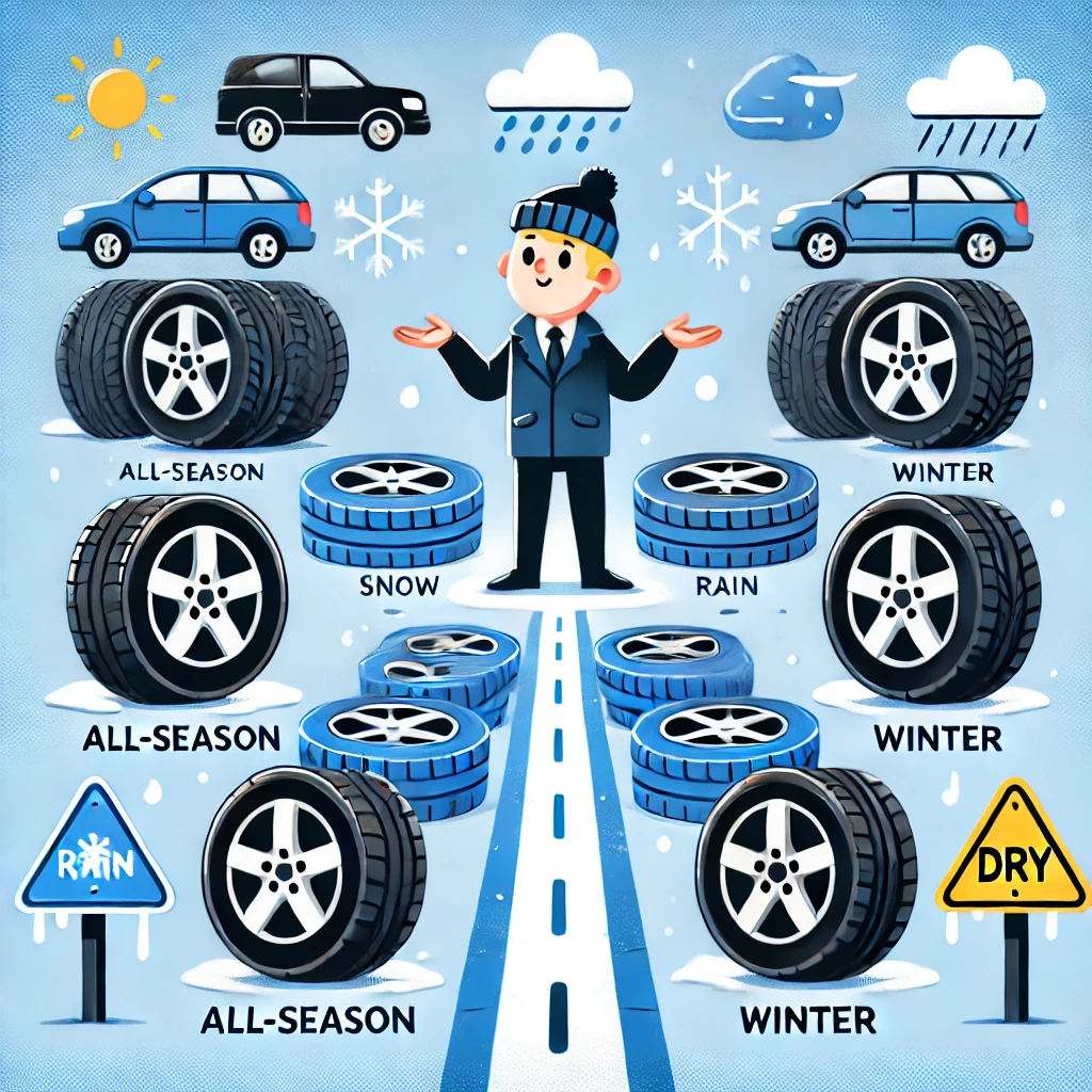 사계절 타이어와 겨울용 타이어 선택