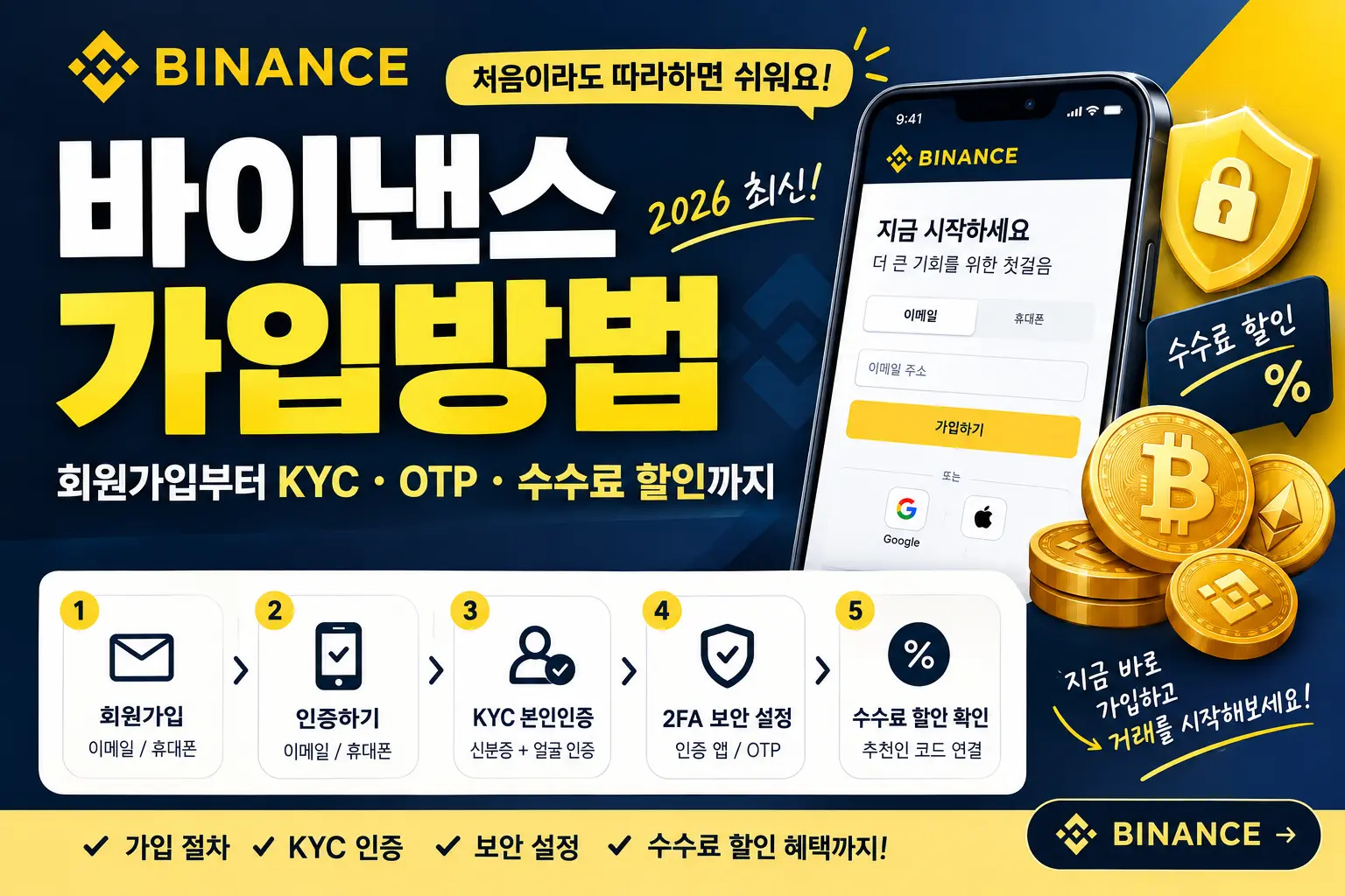 바이낸스 가입 방법 부터 KYC 수수료할인