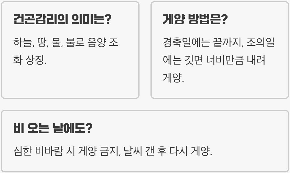 건곤감리, 헷갈리지 않고 태극기 완벽하게 그리는 법 (초간단 암기팁)