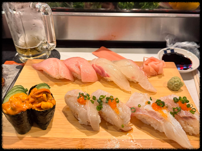 오사카의 우메다 또는 도톤보리 스시 맛집 카미나리3