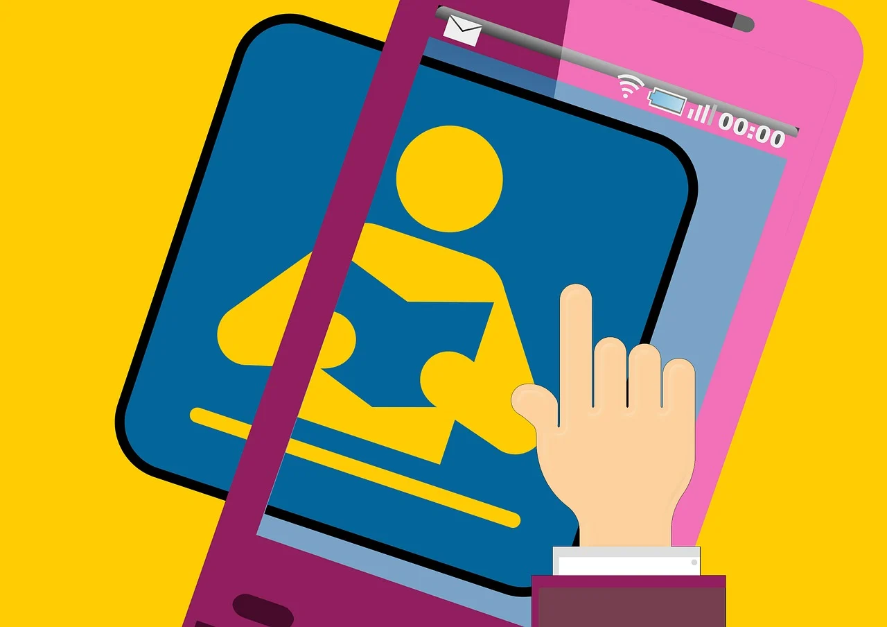 전자책 관련 휴대폰 이미지