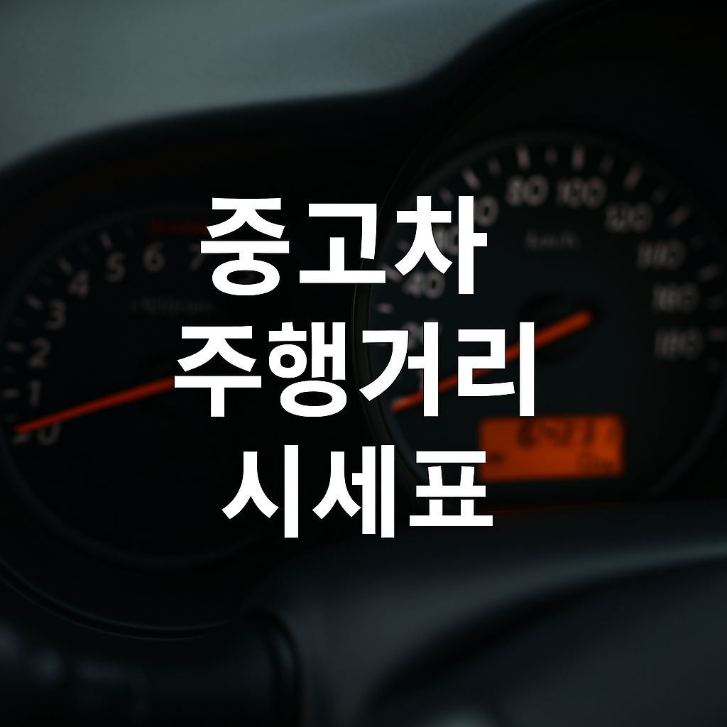 중고차 주행거리 시세표 사진